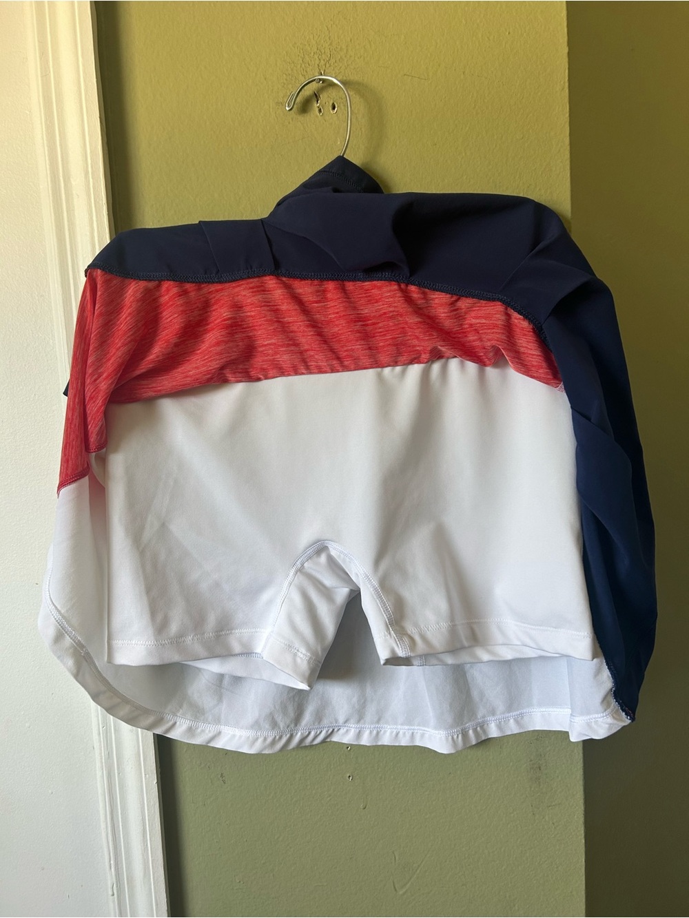 Nike Women's Colorblock Skater Skirt - Red, White & Navy - Picture 6 of 10